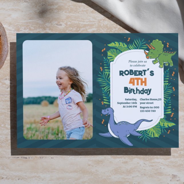 Invitation Hurlez dans le plaisir ! Modèle d'invitation d'ann (Roar into Fun! Dinosaur Birthday Invitation Template)