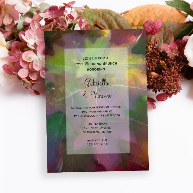 Invitation Hydrangea à Feuille de Chêne d'Automne pour Brunch (Fall in Love with this woodsy natural Autumn Wedding Brunch Invitation.)