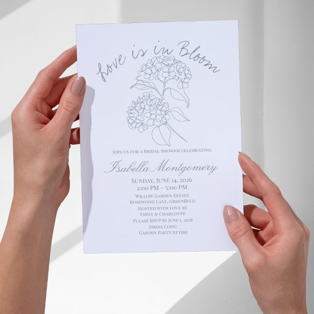 Invitation Hydrangea à l'art en ligne de printemps (Spring Line Art Hydrangea Invitations
)