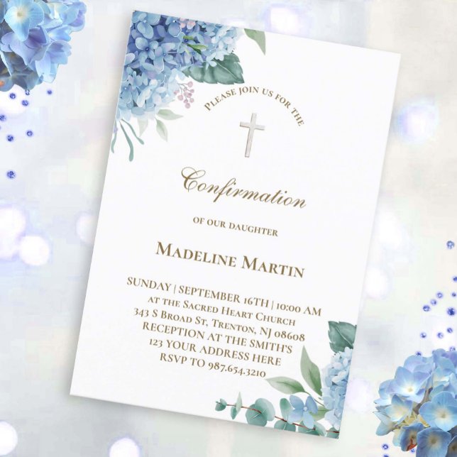 Invitation Hydrangea aquarelle | Confirmations (Créateur téléchargé)