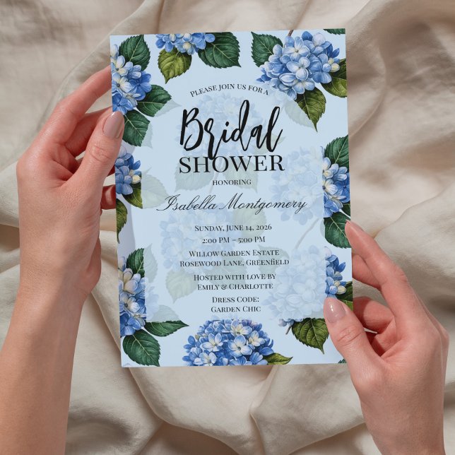 Invitation Hydrangea Baby Shower (Hydrangea Bridal Shower Invitations
)