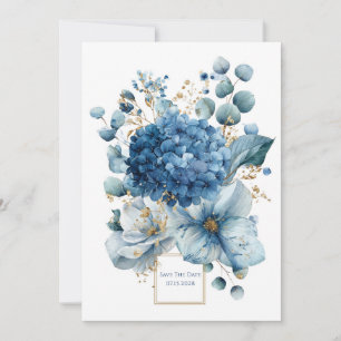Invitation Hydrangea Élégante Poussiéreuse Bleue Pivoine Pail