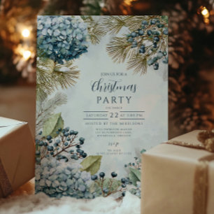 Invitation Hydrangea Épineuse Noël enneigé