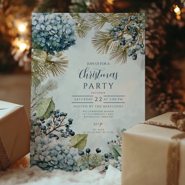 Invitation Hydrangea Épineuse Noël enneigé (Créateur téléchargé)