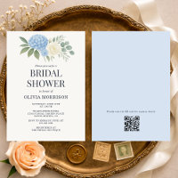 Hydrangea Eucalyptus Code QR Baby Shower Mariage