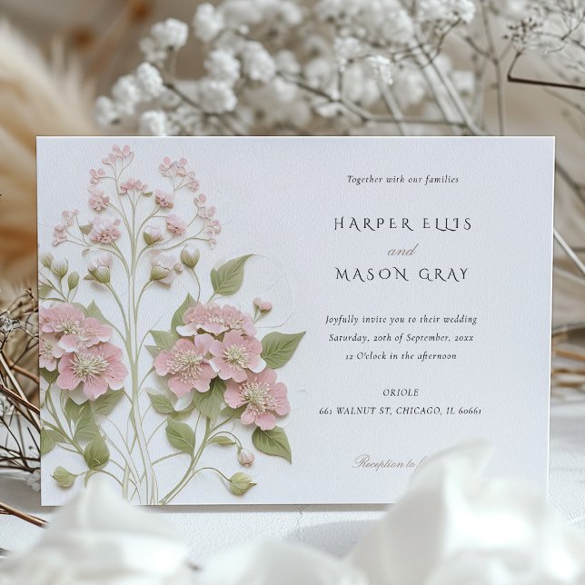 Invitation Hydrangea Garden Elegant Pastel Wedding Invite (Créateur téléchargé)