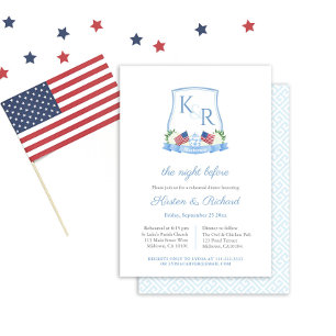 Invitation Hydrangea Patriotique Dîner de Répétition de Maria