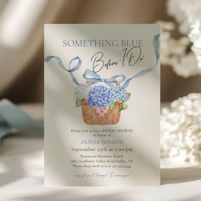 Invitation Hydrangea Quelque Chose De Bleu Avant De Faire Fêt (Créateur téléchargé)