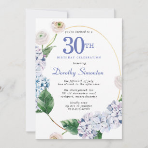 Invitation Hydrangea Rose 30e anniversaire