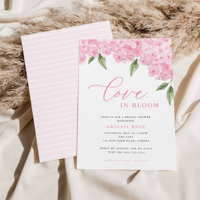 Invitation Hydrangea rose Amour en Fleur Douche nuptiale (Créateur téléchargé)