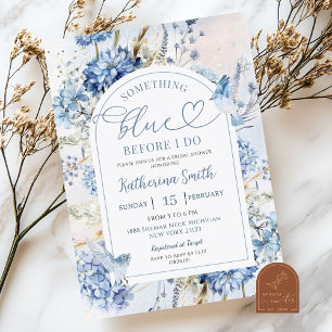 Invitation Hydrangea Something Blue Before I Do Baby Shower d