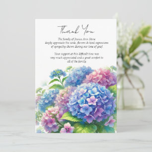 Invitation Hydrangea Sympathie Fleurs Funéraire Merci 