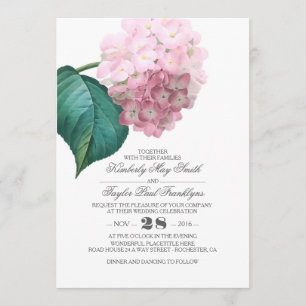 Invitation Hydrangea Vintage Floral Mariage rose