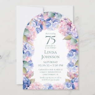 Invitation Hydrangeas 75e fête d'anniversaire