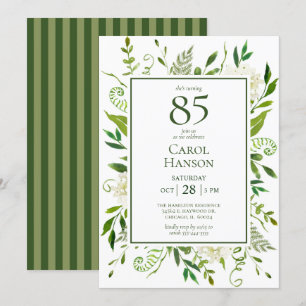 Invitation Hydrangeas blancs pour 85e anniversaire
