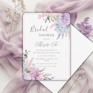 Invitation Hydrangeas Fleurs Aquarelle Enterrement de Vie de