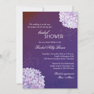Invitation Hydrangeas Posh Plum Fête des mariées