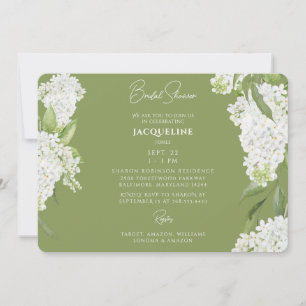Invitation Hydrangeas Vert Mousse et Blanc Enterrement de Vie
