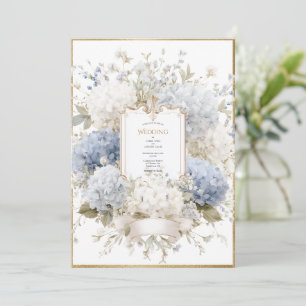Invitation Hydrangeas Violettes Élégantes Mariage Vintage