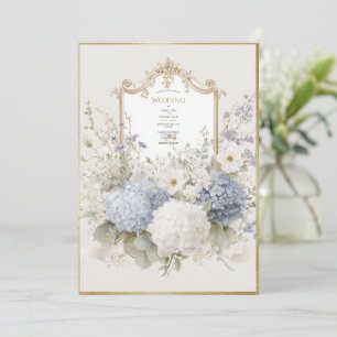 Invitation Hydrangeas Violettes Élégantes Mariage Vintage