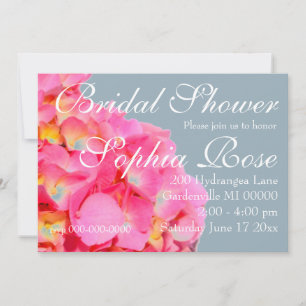 Invitation Hydrangée rose fleur rose rose rose floral
