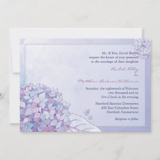 Invitation Hydrangée violette fleurit Mariage floral