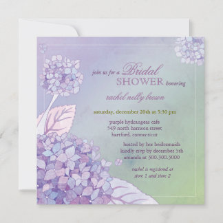 Invitation Hydrangée violette moderne Fête des mariées floral