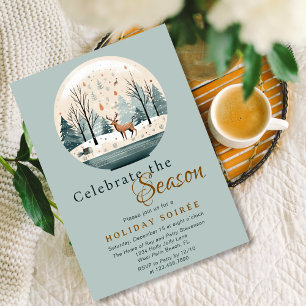 Invitation Hygat scandinave Woodland Deer Holiday Soiree