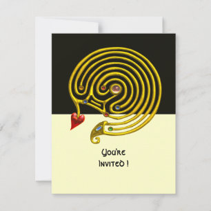 Invitation HYPER LABYRINTH rsvp, noir et blanc