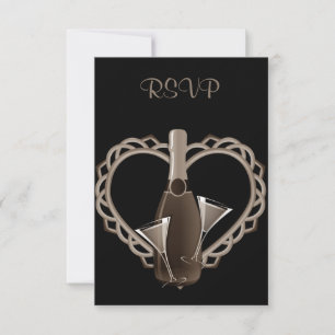 INVITATION I COEUR CHAMPAGNE ENGAGEMENT PARTI RSVP