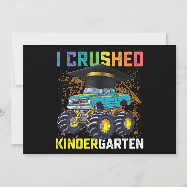Invitation I Crushed Kindergarten Monster Truck Graduation (Devant)