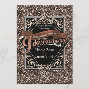 Invitation I DO BARBECUE BBQ Faux Rose Fiançailles Parties sc