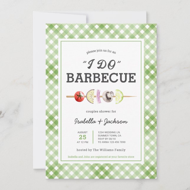 Invitation I DO Barbecue BBQ Rustique Wedding shower Invitati (Devant)