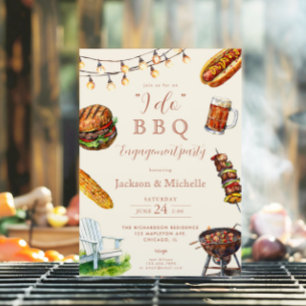 Invitation I DO BBBQ barbecue fête d'engagement