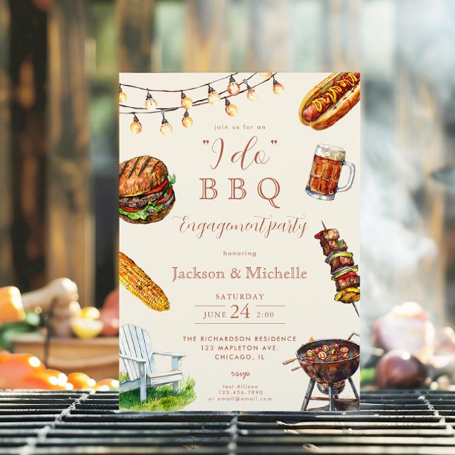 Invitation I DO BBBQ barbecue fête d'engagement (Créateur téléchargé)