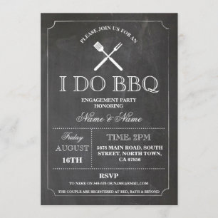 Invitation I DO BBBQ Chalk Russe Engagement Party