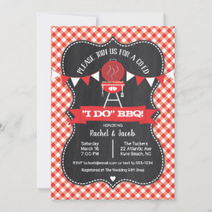 Invitation  I DO BBBQ Chalkboard Mariage Engagement Party