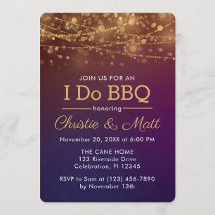 Invitation I DO BBBQ Dusk Bokeh