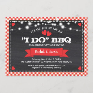 Invitation I DO BBBQ String Lights Showparty d'engagement