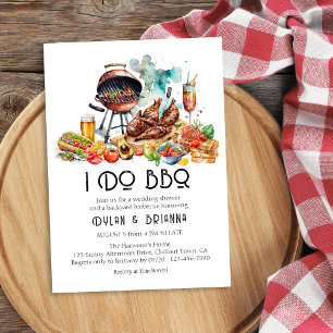 Invitation I DO BBBQ Watercolor Jardin BBQ Wedding shower