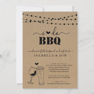 Invitation I Do BBQ Beer Wine Couple's Shower Fiançailles