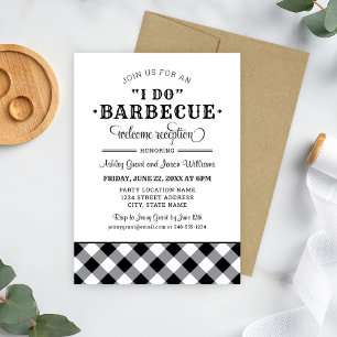 Invitation I Do BBQ Black Mariage Accueil Réception