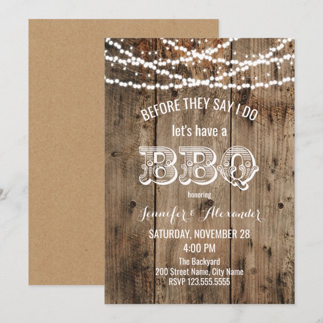 Invitation I DO BBQ Engagement Party (Devant / Derrière)