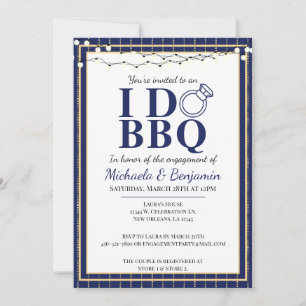 Invitation I Do BBQ Engagement Party Blue Couples Douche