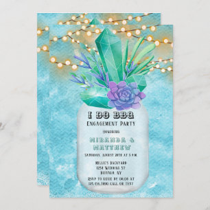 Invitation I Do BBQ Turquoise Lumières Mason Jar