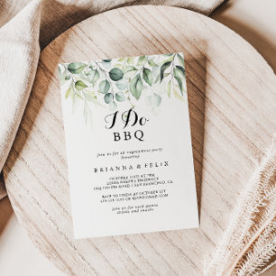 Invitation I Do BBQ Watercolor Eucalyptus Engagement Party