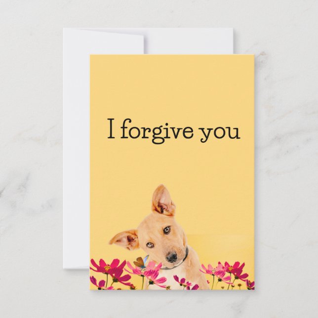 Invitation i forgive you flower dog (Devant)