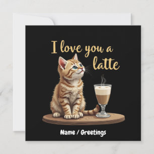 Invitation I Lote a Latte : Mignonne Valentine Coffee Pun