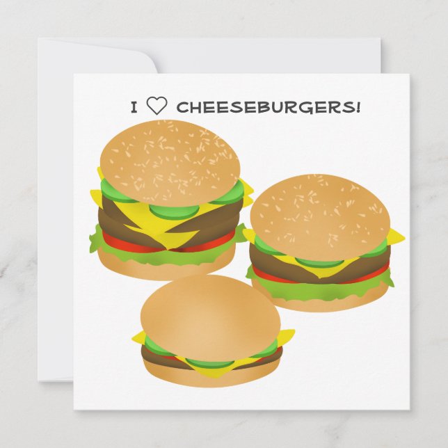 Invitation I Love Cheeseburgers (Devant)
