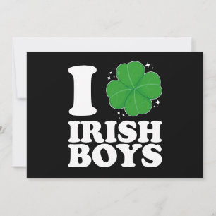 Invitation I Love Irish Boys Shamrock Heart St Patrick's Day
